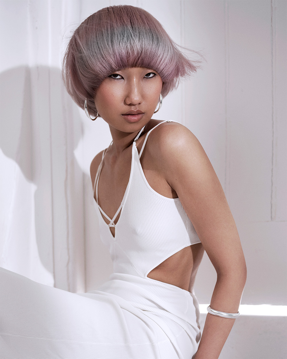 James Earnshaw - BHA North Western Hairdresser of the Year 2025 - Metallic Gray with Short Layered Bob with a Blunt Fringe